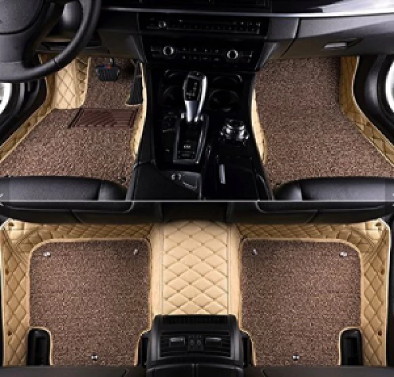 Luxury 7D Car Floor Mats Complete Set Beige Color- Hyundai SANTRO - Make My  Gaadi
