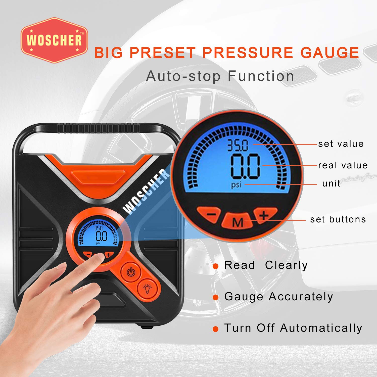 woscher 802d digital car tyre inflator