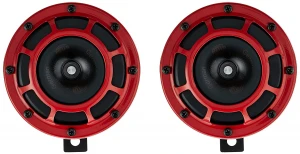 Hella 003.399-841 Red Grill Supertone Horn ( 12V,300/500 Hz,105 - 118 dB @ 2m)